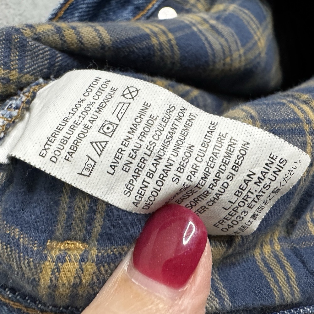 L.L. Bean Double L Mens Flannel Lined Blue Denim Jeans Size 44x30 100220 Classic - Picture 10 of 10